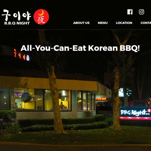 Screenshot of BBQ Night tribute homepage