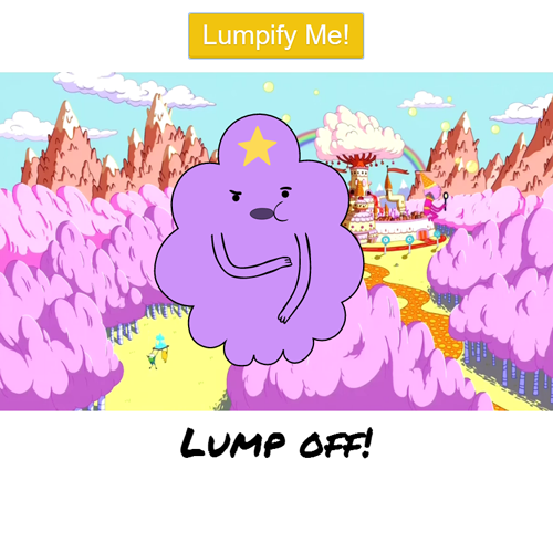 Screenshot of Lumpify Me homepage