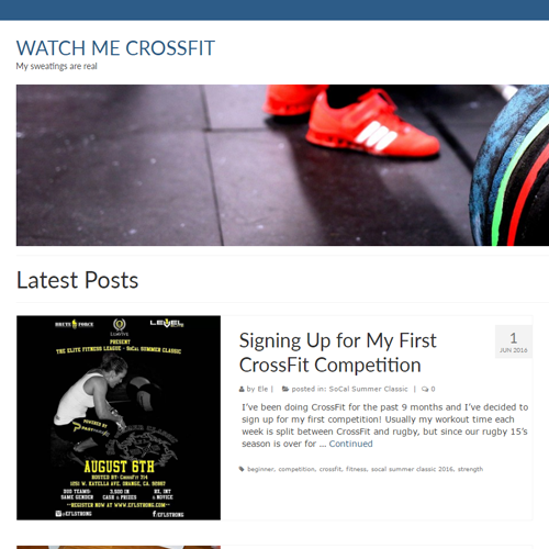 Screenshot of Watch Me CrossFit blog homepage